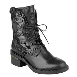 Guess Fasion Sequin Combat Boots